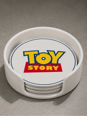 Toy Story 3D Printed Coaster Set with Holder 4 Coasters